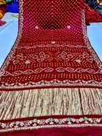 Gaji Silk Original Bandhani With Gota Pati Hand Work Saree
