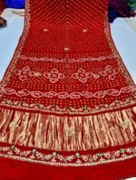 Gaji Silk Original Bandhani With Gota Pati Hand Work Saree