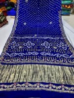 Gaji Silk Original Bandhani With Gota Pati Hand Work Saree