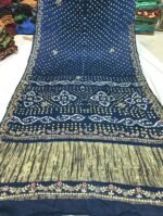 Gaji Silk Original Bandhani With Gota Pati Hand Work Saree
