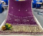 Gaji Silk Original Bandhani With Gota Pati Hand Work Saree