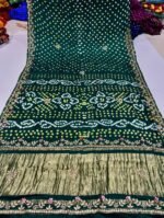 Gaji Silk Original Bandhani With Gota Pati Hand Work Saree