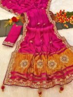 Gaji Silk Original Gala Pallu With Gota Pati Hand Work Saree