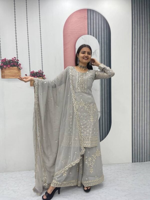Prisha Fashion Launching New Designer Party Wear Top Plazzo & Dupatta Set