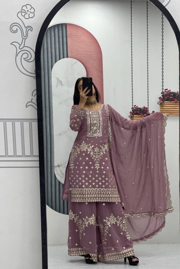 Prisha Fashion Launching New Designer Party Wear Top Plazzo & Dupatta Set