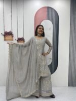 Prisha Fashion Launching New Designer Party Wear Top Plazzo & Dupatta Set