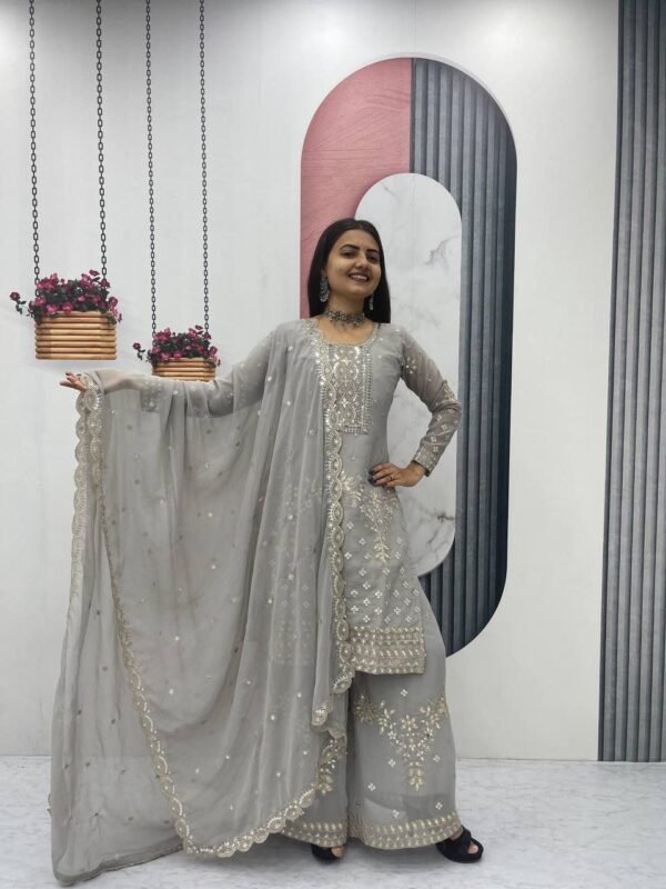Prisha Fashion Launching New Designer Party Wear Top Plazzo & Dupatta Set