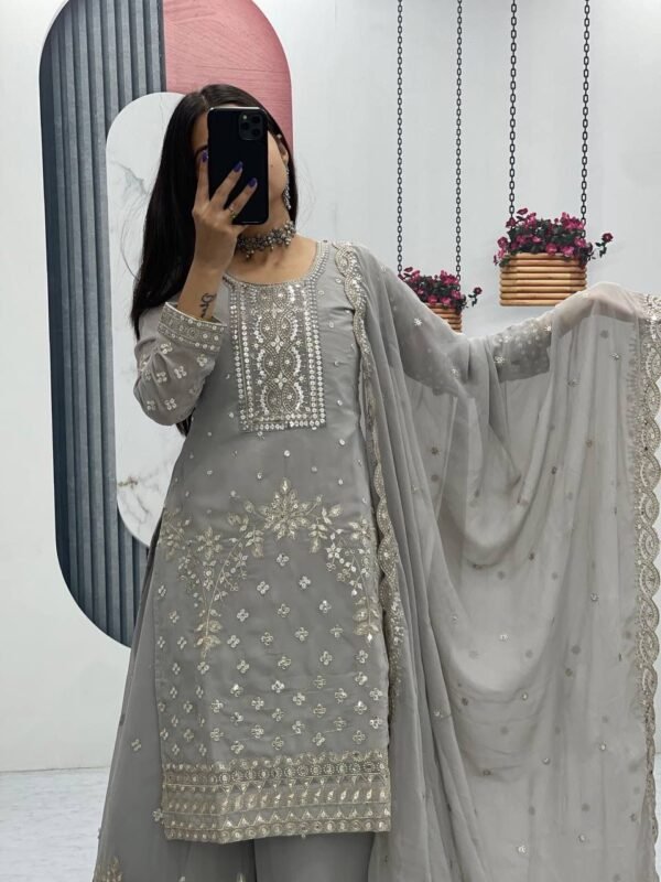 Prisha Fashion Launching New Designer Party Wear Top Plazzo & Dupatta Set