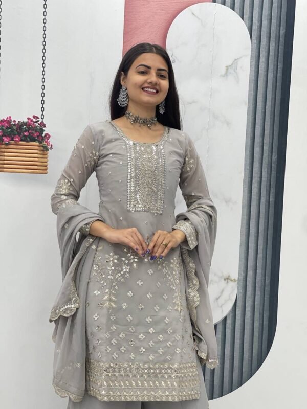 Prisha Fashion Launching New Designer Party Wear Top Plazzo & Dupatta Set