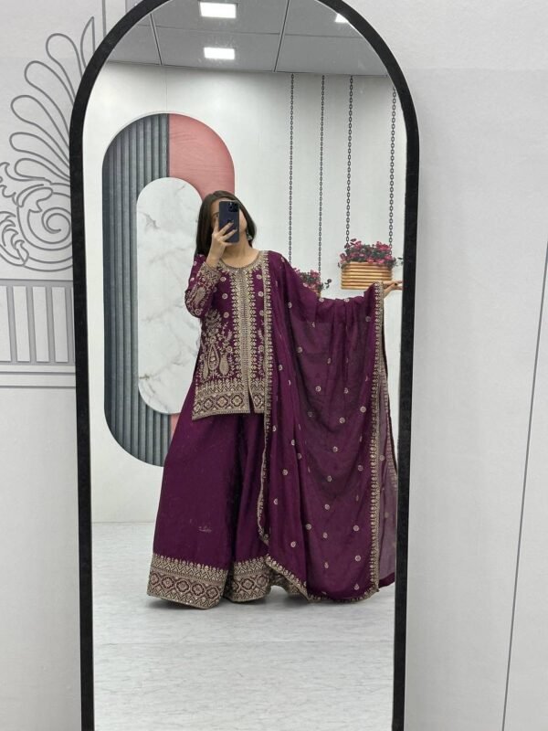 Prisha Fashion Launching New Designer Party Wear Top Plazzo & Dupatta Set