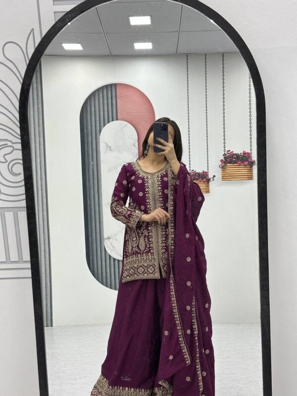 Prisha Fashion Launching New Designer Party Wear Top Plazzo & Dupatta Set