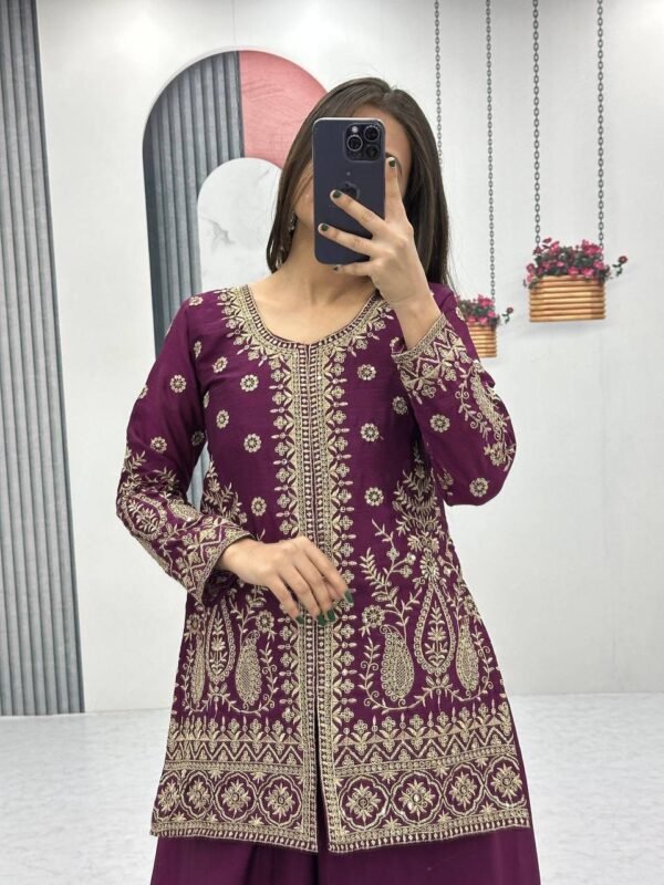 Prisha Fashion Launching New Designer Party Wear Top Plazzo & Dupatta Set