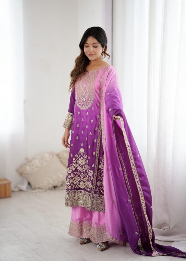 New Designer Party Wear Top Plazzo & Dupatta Set