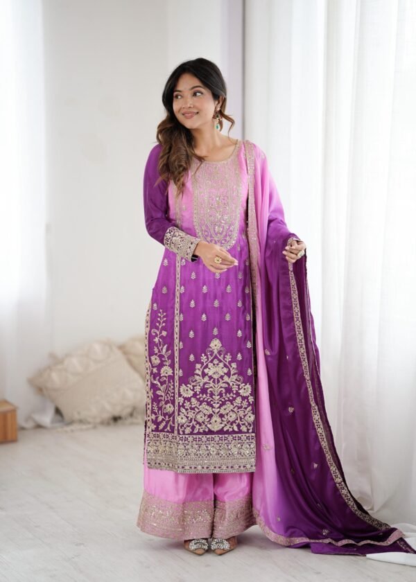New Designer Party Wear Top Plazzo & Dupatta Set