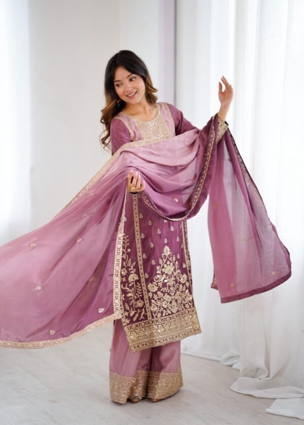 New Designer Party Wear Top Plazzo & Dupatta Set