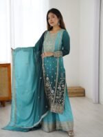 New Designer Party Wear Top Plazzo & Dupatta Set