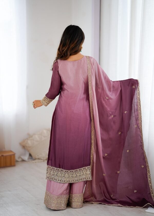 New Designer Party Wear Top Plazzo & Dupatta Set