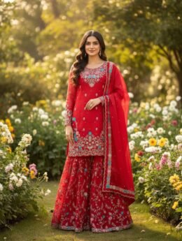 New Designer Party Wear Top Plazzo & Dupatta Set