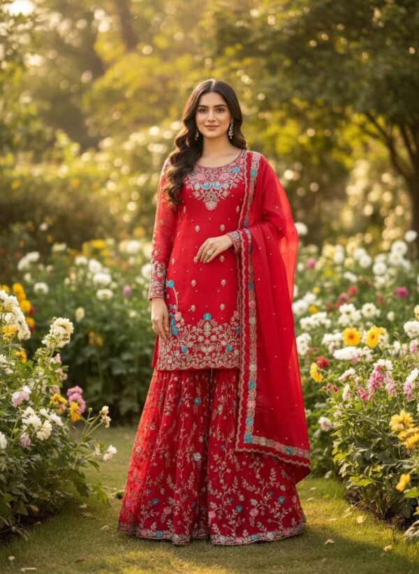 New Designer Party Wear Top Plazzo & Dupatta Set