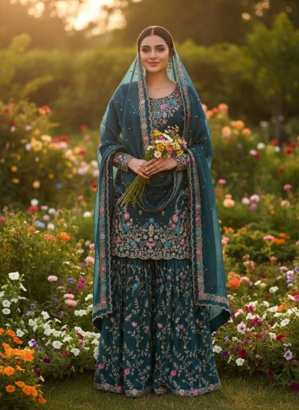 New Designer Party Wear Top Plazzo & Dupatta Set