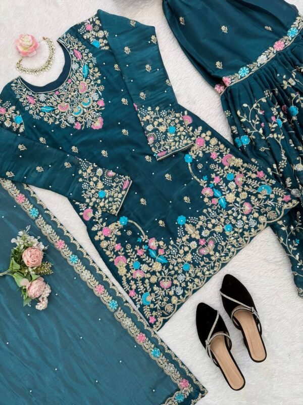 New Designer Party Wear Top Plazzo & Dupatta Set
