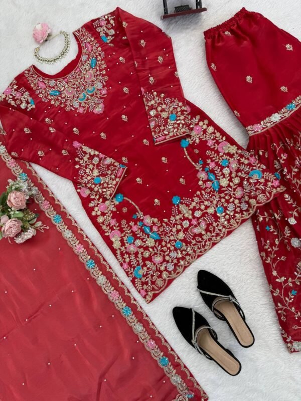New Designer Party Wear Top Plazzo & Dupatta Set