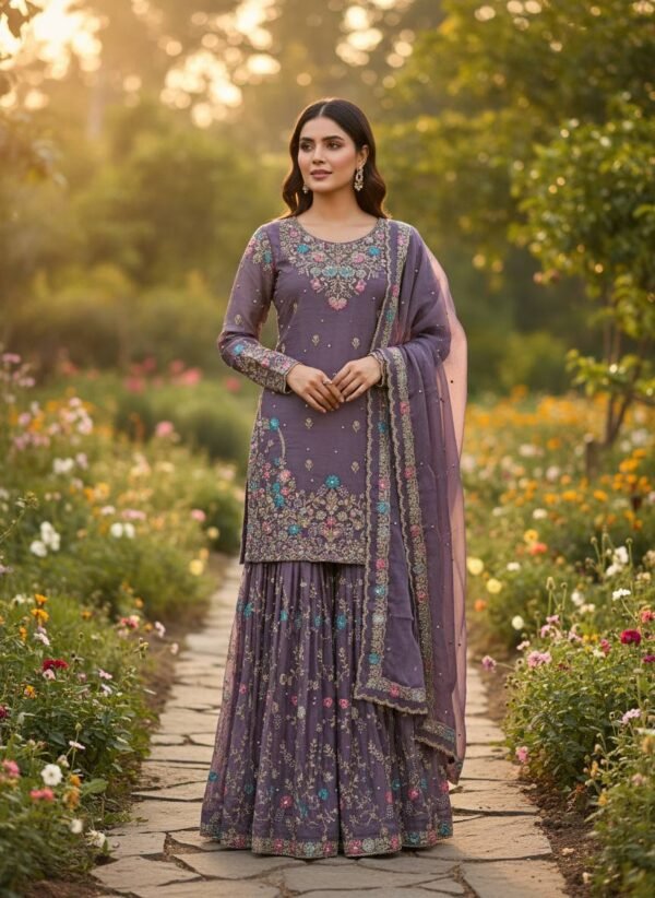 New Designer Party Wear Top Plazzo & Dupatta Set