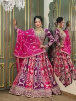 Foux Gorgette Intricate Thread & Sequnce Embroidery Lahenga