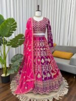 Foux Gorgette Intricate Thread & Sequnce Embroidery Lahenga