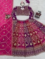 Foux Gorgette Intricate Thread & Sequnce Embroidery Lahenga
