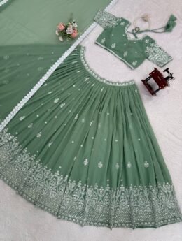 Foux Gorgette thread with 9mm Sequnce Lahenga