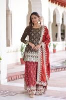 PREMIUM DESIGNER READYMADE TOP-SHARARA-DUPATTA