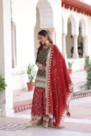 PREMIUM DESIGNER READYMADE TOP-SHARARA-DUPATTA
