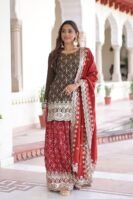 PREMIUM DESIGNER READYMADE TOP-SHARARA-DUPATTA
