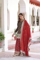 PREMIUM DESIGNER READYMADE TOP-SHARARA-DUPATTA