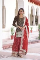 PREMIUM DESIGNER READYMADE TOP-SHARARA-DUPATTA