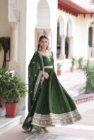 Vichitra Silk with Rich Sequins Embroidered work Gown