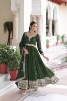 Vichitra Silk with Rich Sequins Embroidered work Gown