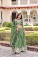 Gold Crush with Sequins & Zari Embroidered Work Lehenga Choli