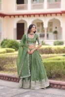 Gold Crush with Sequins & Zari Embroidered Work Lehenga Choli