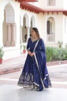 Vichitra Silk with Rich Sequins Embroidered work Gown