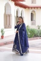Vichitra Silk with Rich Sequins Embroidered work Gown