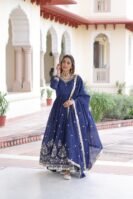 Vichitra Silk with Rich Sequins Embroidered work Gown