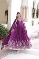 Vichitra Silk with Rich Sequins Embroidered work Gown