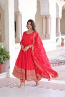 Vichitra Silk with Rich Sequins Embroidered work Gown