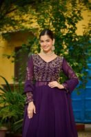 Faux Blooming With Multithreaded Beads Embroidered work Gown