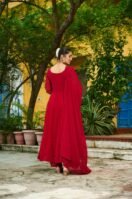 Faux Blooming With Multithreaded Beads Embroidered work Gown