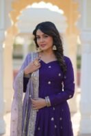 Star Georgette with Embroidery Zari Sequins-work Gown