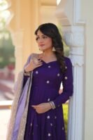 Star Georgette with Embroidery Zari Sequins-work Gown