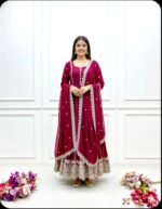 Blooming Georgette With Emrodery Work Gown